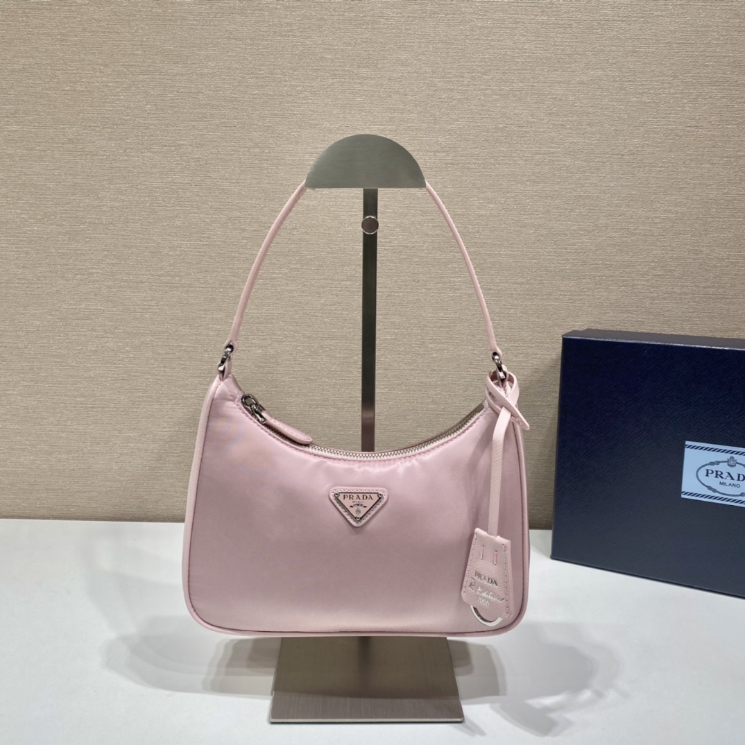 Prada Mini Re Edition 2005 Re Nylon And Saffiano Bag Alabaster Pink 1NE204